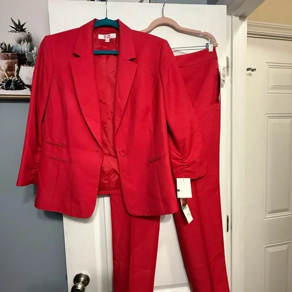 Vibrant Red Women's Blazer by 9 & Co. - Picture 2 of 11